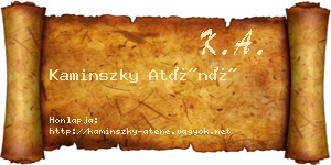 Kaminszky Aténé névjegykártya